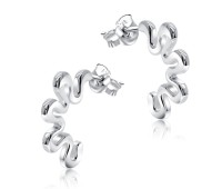 Wavy shape Silver Ear Stud STS-5485